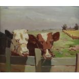 Curtis, Mark Osman (auch Aage Wang, 1879-1959) - Zwei Kühe am Zaun, Öl auf Leinwand, unten rechts s