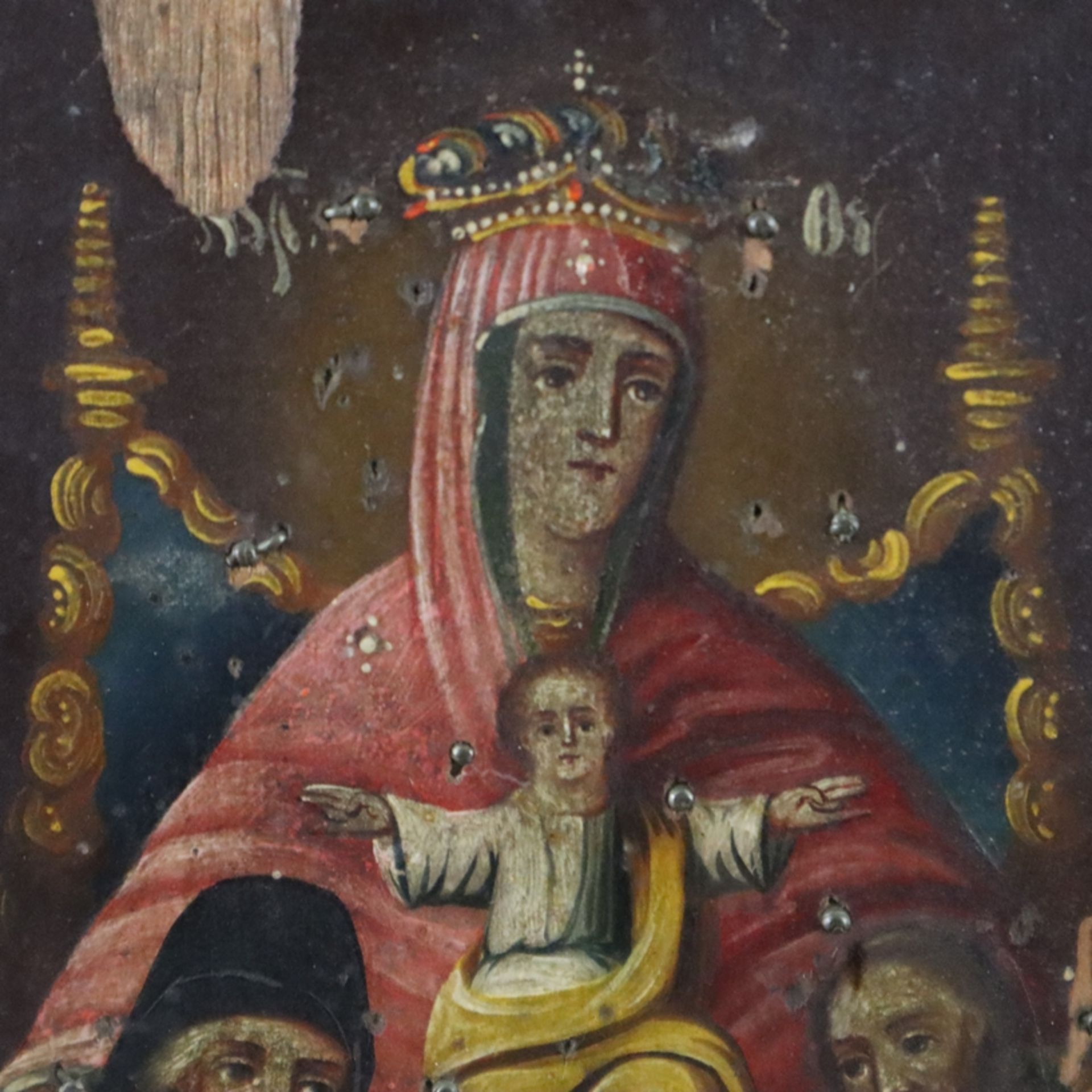 Kleine Ikone der Gottesmutter Petscherskaja (vom Kiewer Höhlenkloster) - wohl Ukraine, 19.Jh./um 19 - Image 3 of 9