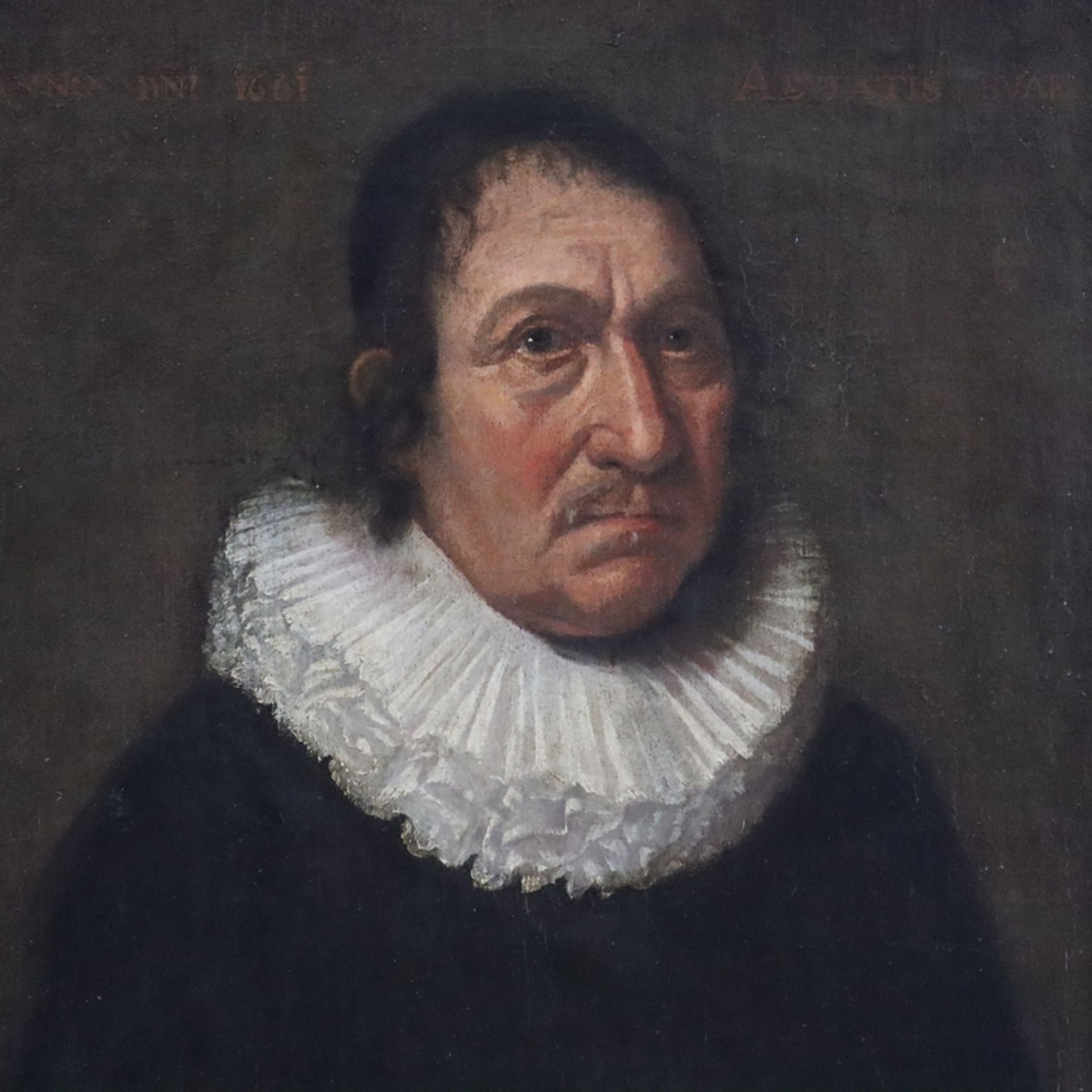 Niederländischer Portraitist des 17.Jhs -- Ausdrucksstarkes Bildnis eines niederländischen Geistlic - Image 3 of 9