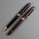 Schreibset - Montblanc, "Meisterstück Classique", 2-tlg.: 1x Rollerball, bordeauxroter Edelharz-Kor