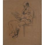 Bach, Andreas (1886 Nürnberg - 1963 ebenda) - Selbstportrait beim Zeichnen, 1922, schwarze Kohle au