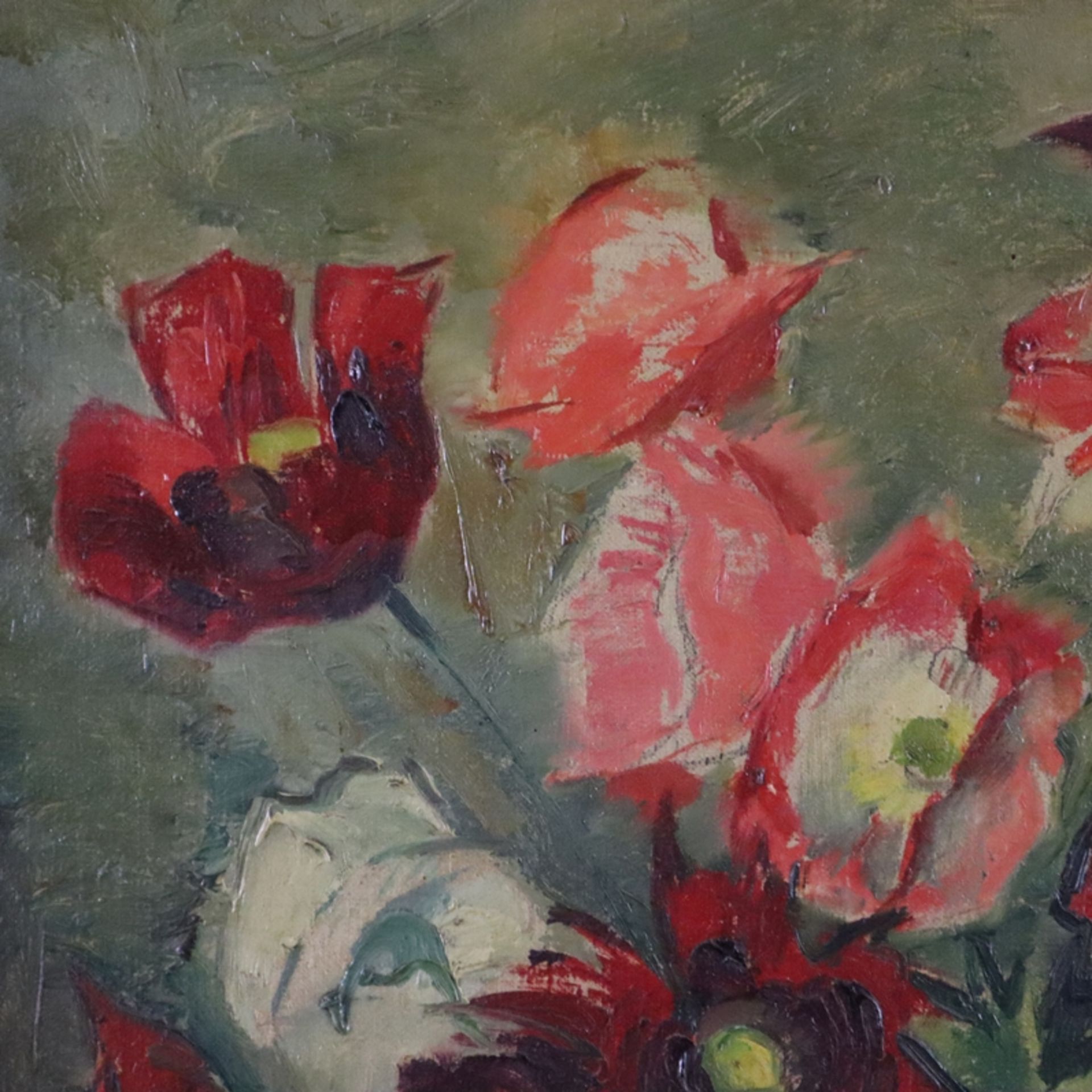 Lippmann, Karl Friedrich (1883 -Offenbach- 1957) - Stillleben mit Blumenstrauß, Öl auf Leinwand, re - Bild 5 aus 9