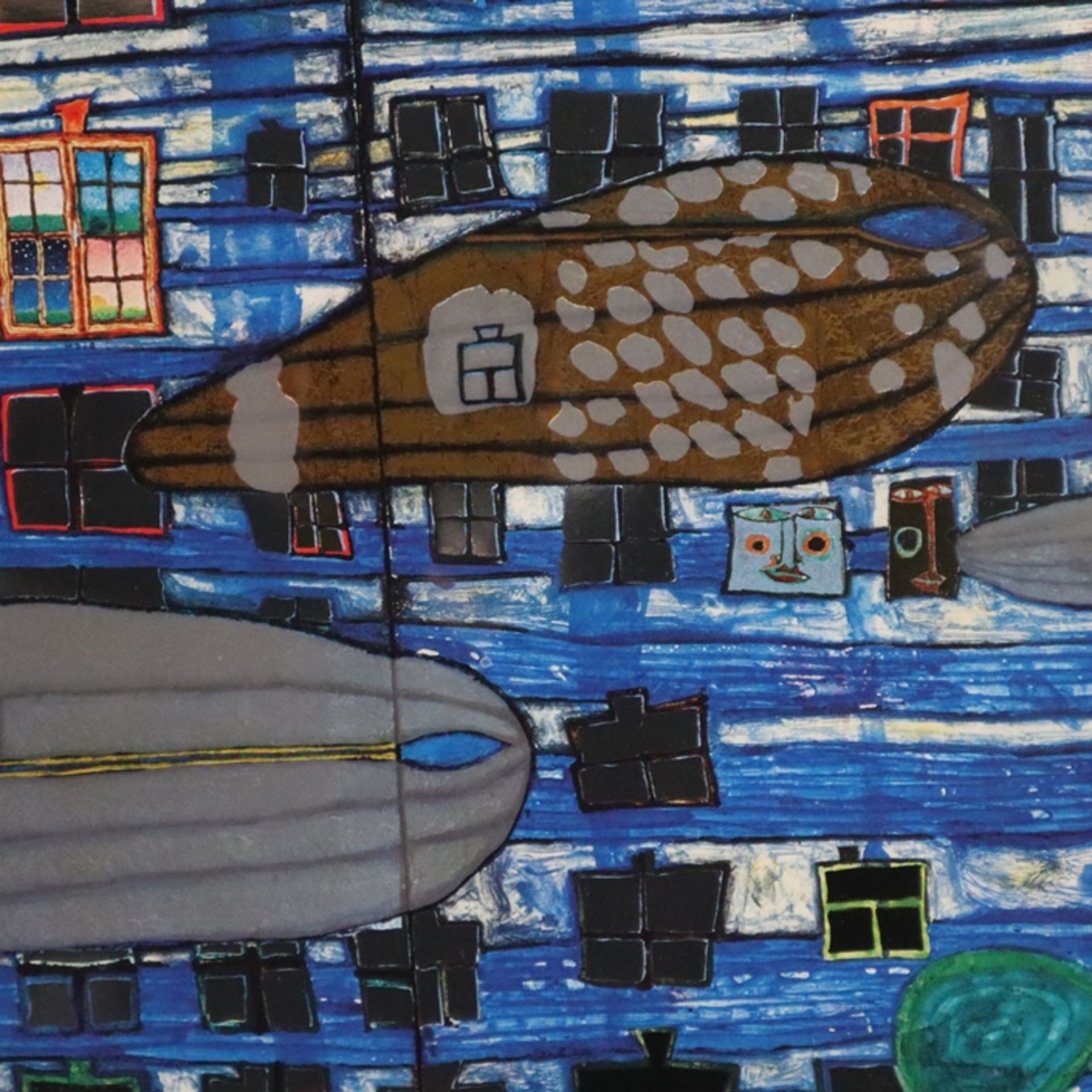 Hundertwasser, Friedensreich (1928-2000) - "Save the Whales" / "Rettet die Wale" (1982), Farboffset - Bild 5 aus 7