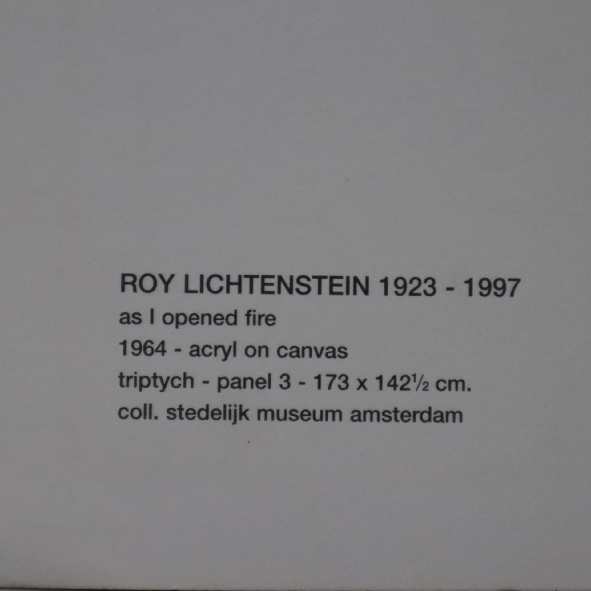 Lichtenstein, Roy (1923 - New York - 1997) - Triptychon "As I Opened Fire" (1964), 3 Farbsiebdrucke - Image 4 of 4