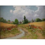 Neogrady, László (Budapest 1896 - 1962 Wien, ungarischer Landschaftsmaler) - Bäuerinnen am Bachlauf
