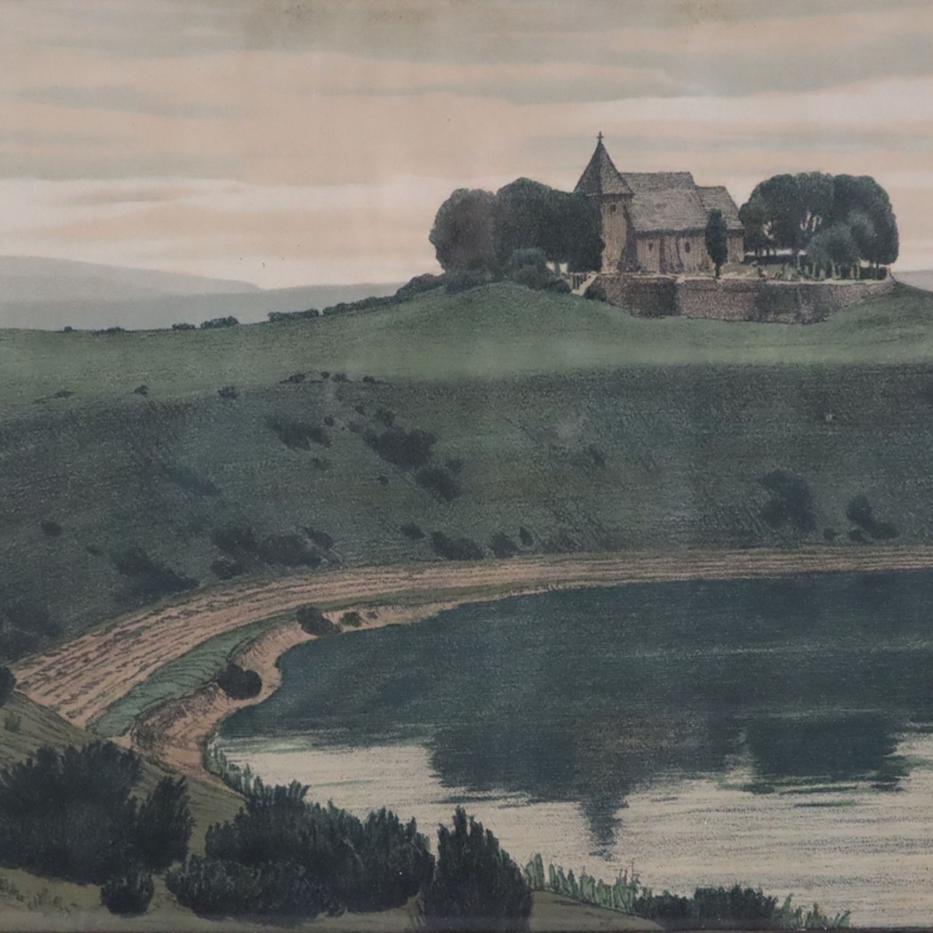 Biese, Karl (1863-1926) - Am Weinfelder Maar, Anfang 20. Jh., Farblithografie auf glattem Papier, i - Bild 2 aus 7