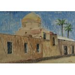 Wilhelm, Leo (*1913 Darmstadt - 2003) - "Moschee im alten Taschkent", 1973, Pastell auf dünnem Papi