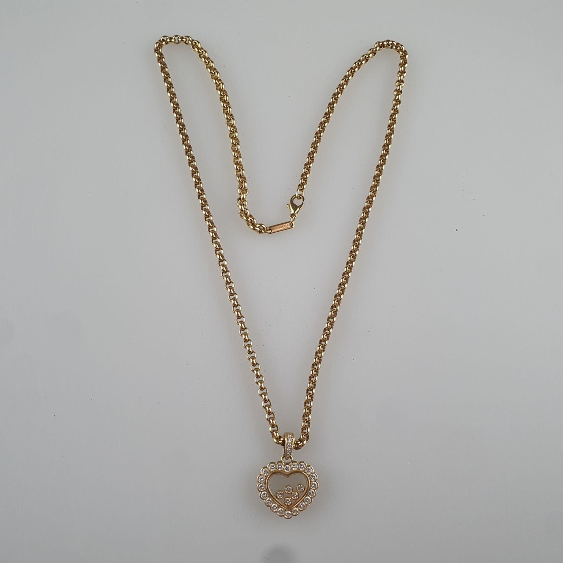 "Chopard Icons Heart"-Halskette mit Anhänger - Gelbgold 750/000, Anhänger und Kette gestempelt und - Image 6 of 10