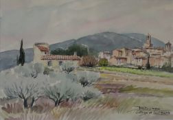 Dumas, R. (20.Jh.) - "Village de Lourmarin", Aquarell auf Papier, unten rechts signiert und ortsbez