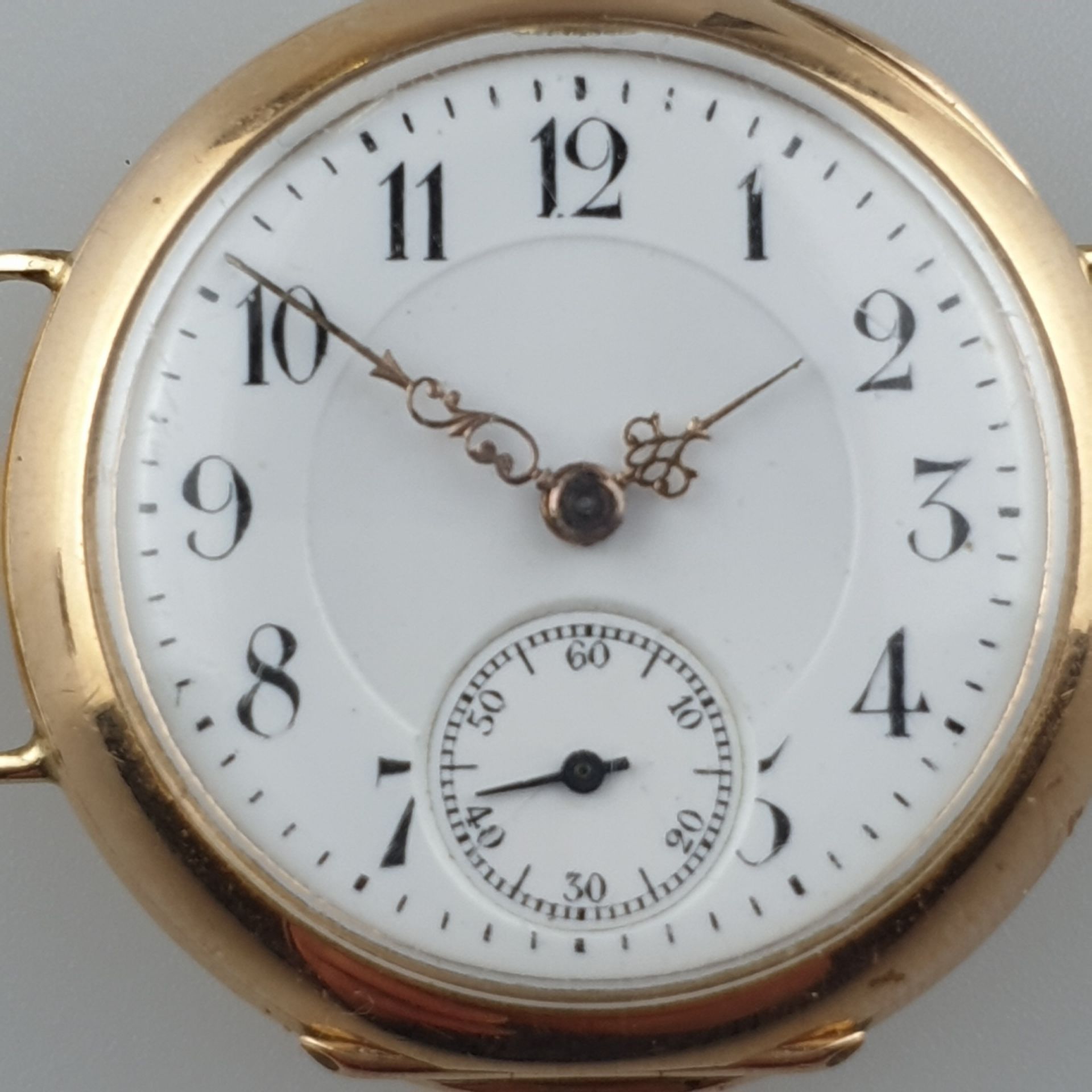 Gold-Taschen-/Armbanduhr - Schweiz, Zenith, Kronenaufzug, Stunde, Minute, kleine Sekunde, weißes Em - Image 2 of 6