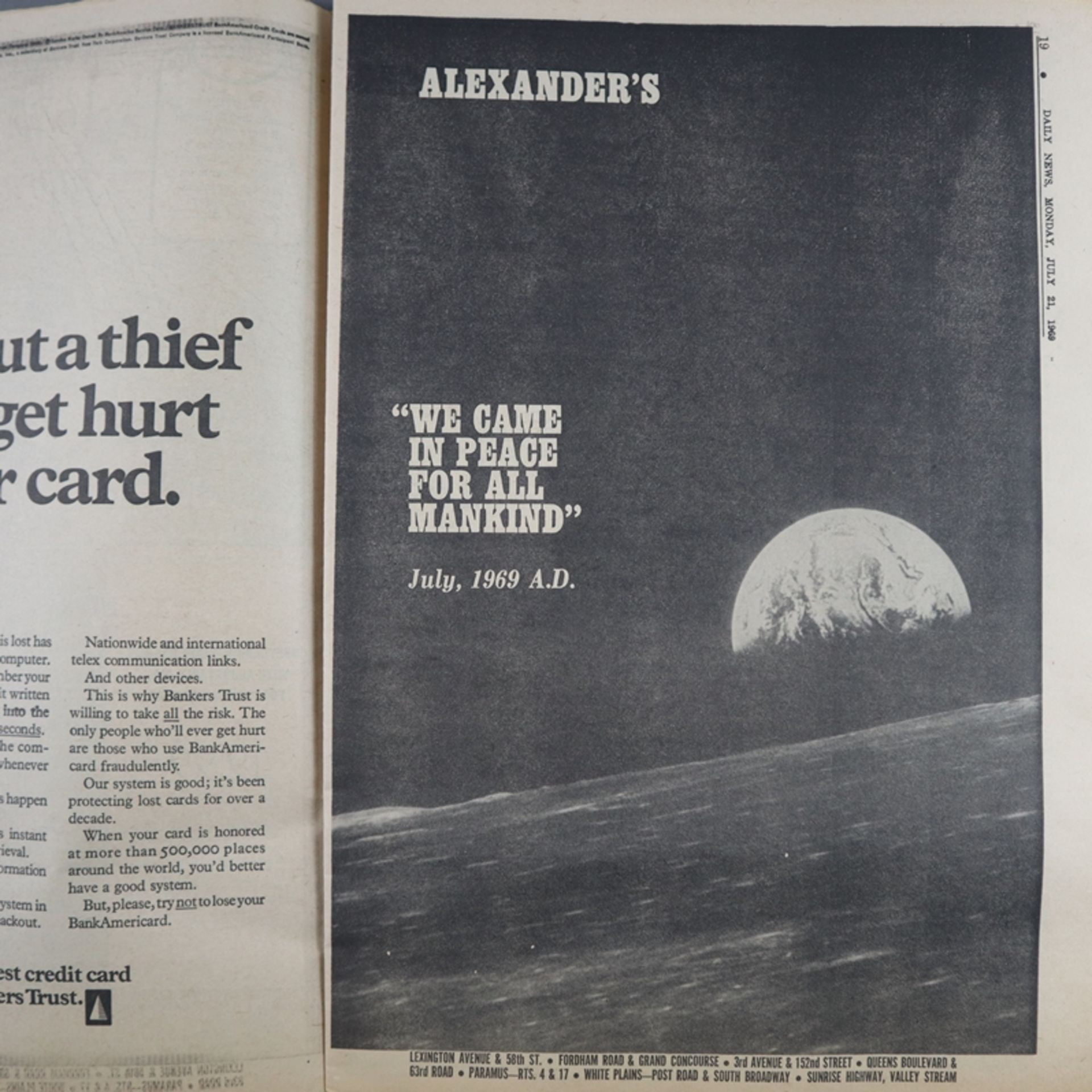 Original-Zeitung DAILY NEWS - N.Y. July 21, 1969 (21.Juli 1969), mit Bericht zur Apollo 11-Mondland - Bild 10 aus 16