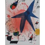 Miró, Joan (1893 Barcelona -1983 Mallorca) - "Blauer Stern", Farblithografie, 1972, Blattmaß ca. 31