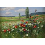 Volkwein, Helmuth Andreas (1920 München-2004) - Blumenwiese, Öl auf Leinwand, unten rechts signiert