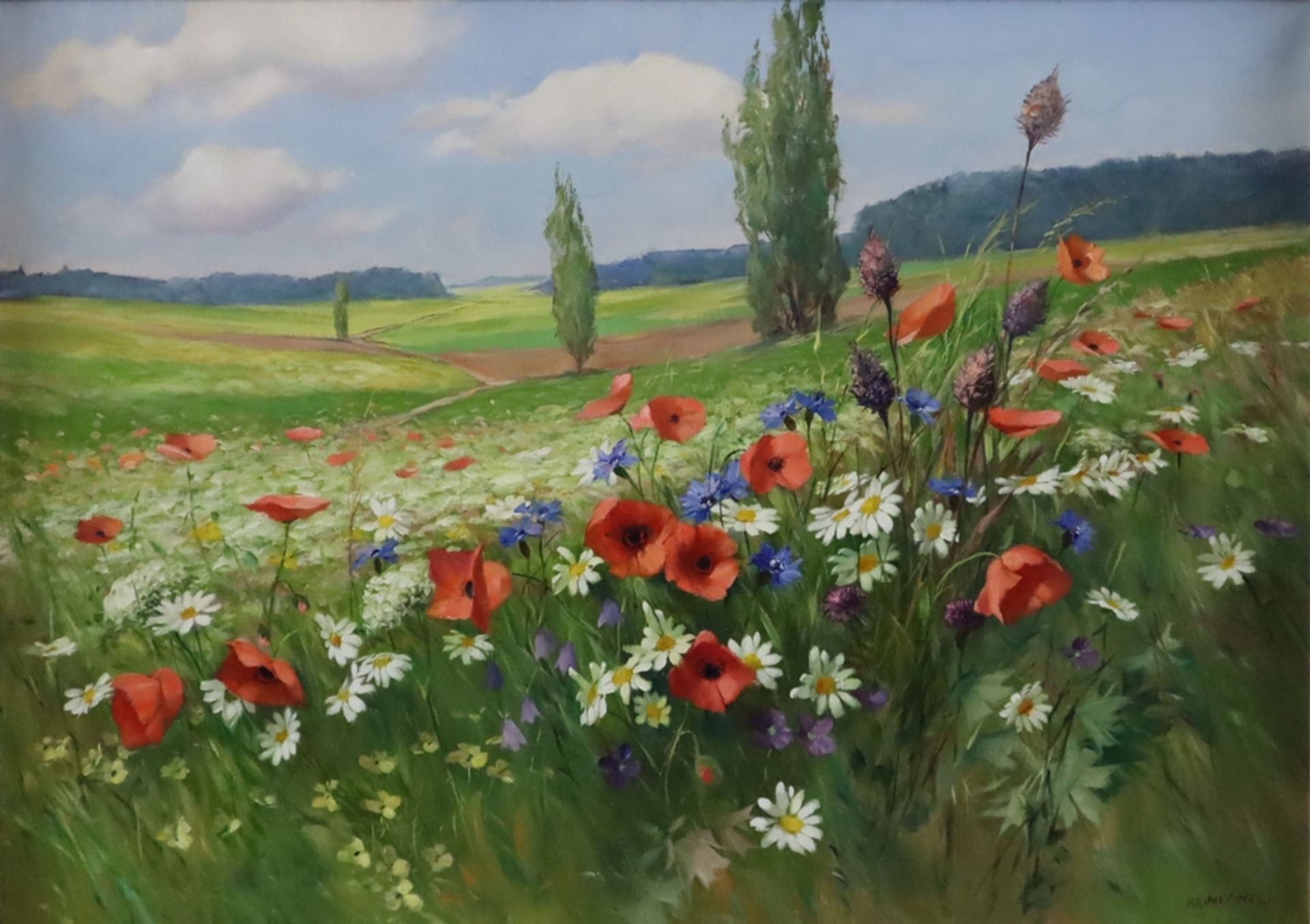 Volkwein, Helmuth Andreas (1920 München-2004) - Blumenwiese, Öl auf Leinwand, unten rechts signiert