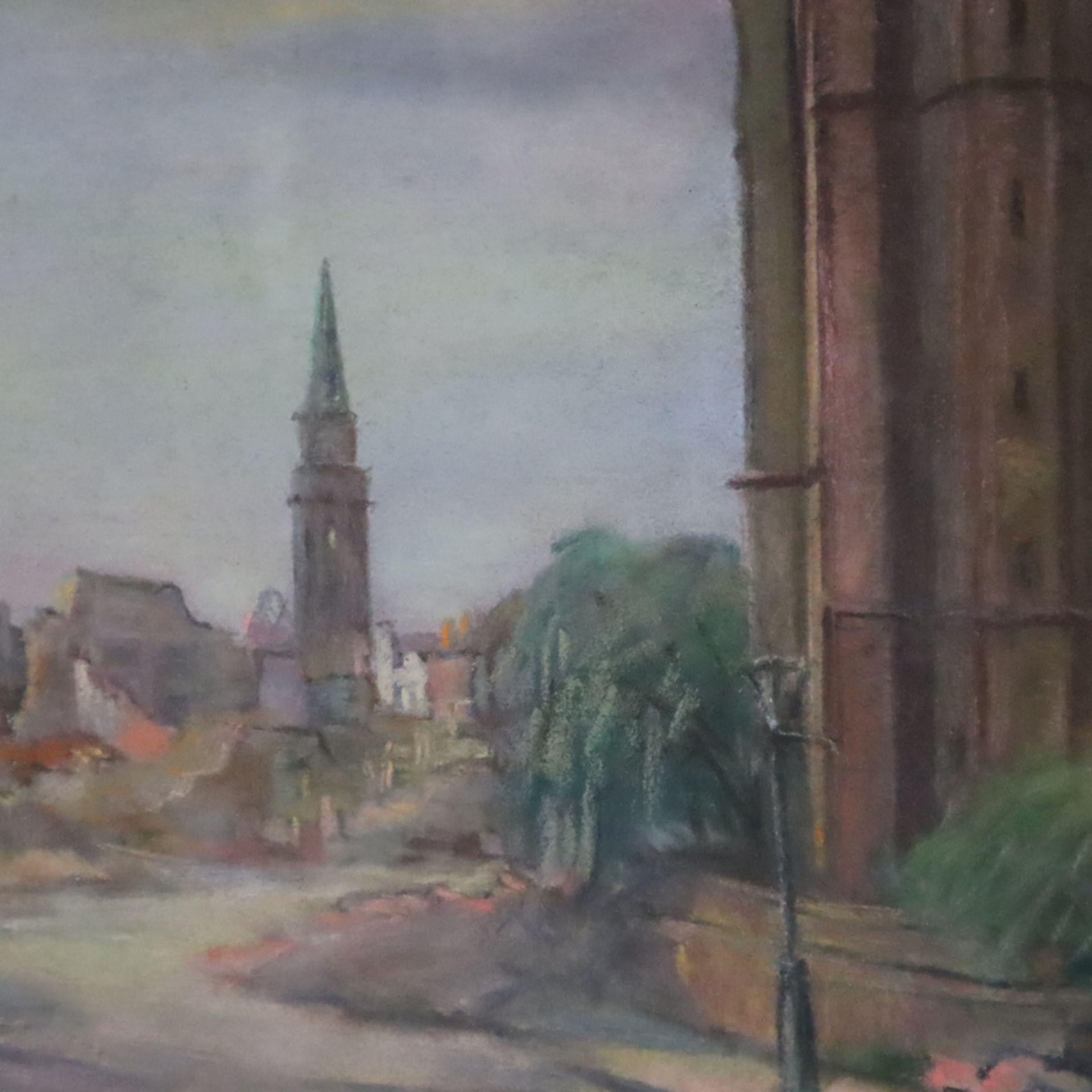 Raab, Wilhelm (1907 - 1989) - „Altstadt Ffm“, Pastellkreide, unten signiert, datiert 1945 und veror - Image 6 of 8