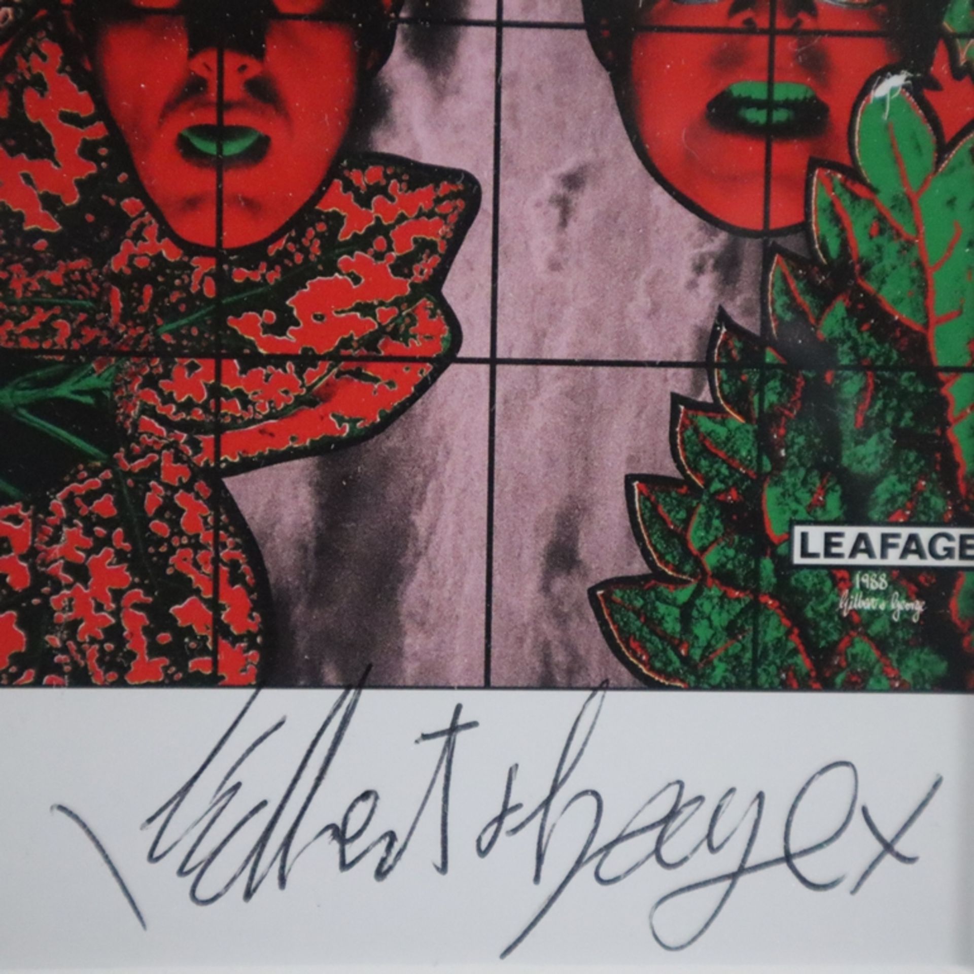 Gilbert & Georg - "Leafage" (1968), Multiple, handsignierte Kunstpostkarte, anlässlich der Ausstell - Bild 4 aus 4
