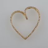 Diamantanhänger in Herzform - Gelbgold 750/000 (18 K), innen gestempelt „750“ „griechischer Buchsta