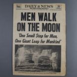 Original-Zeitung DAILY NEWS - N.Y. July 21, 1969 (21.Juli 1969), mit Bericht zur Apollo 11-Mondland