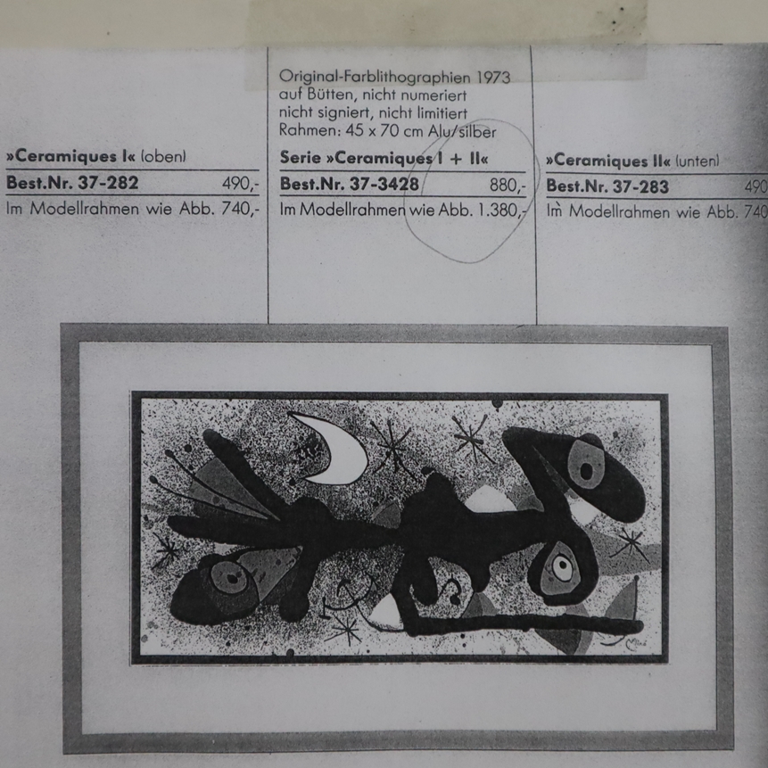 Miró, Joan (1893 Barcelona -1983 Mallorca) - "Ceramiques", Farblithografie auf Bütten, 1973, unsign - Bild 5 aus 5