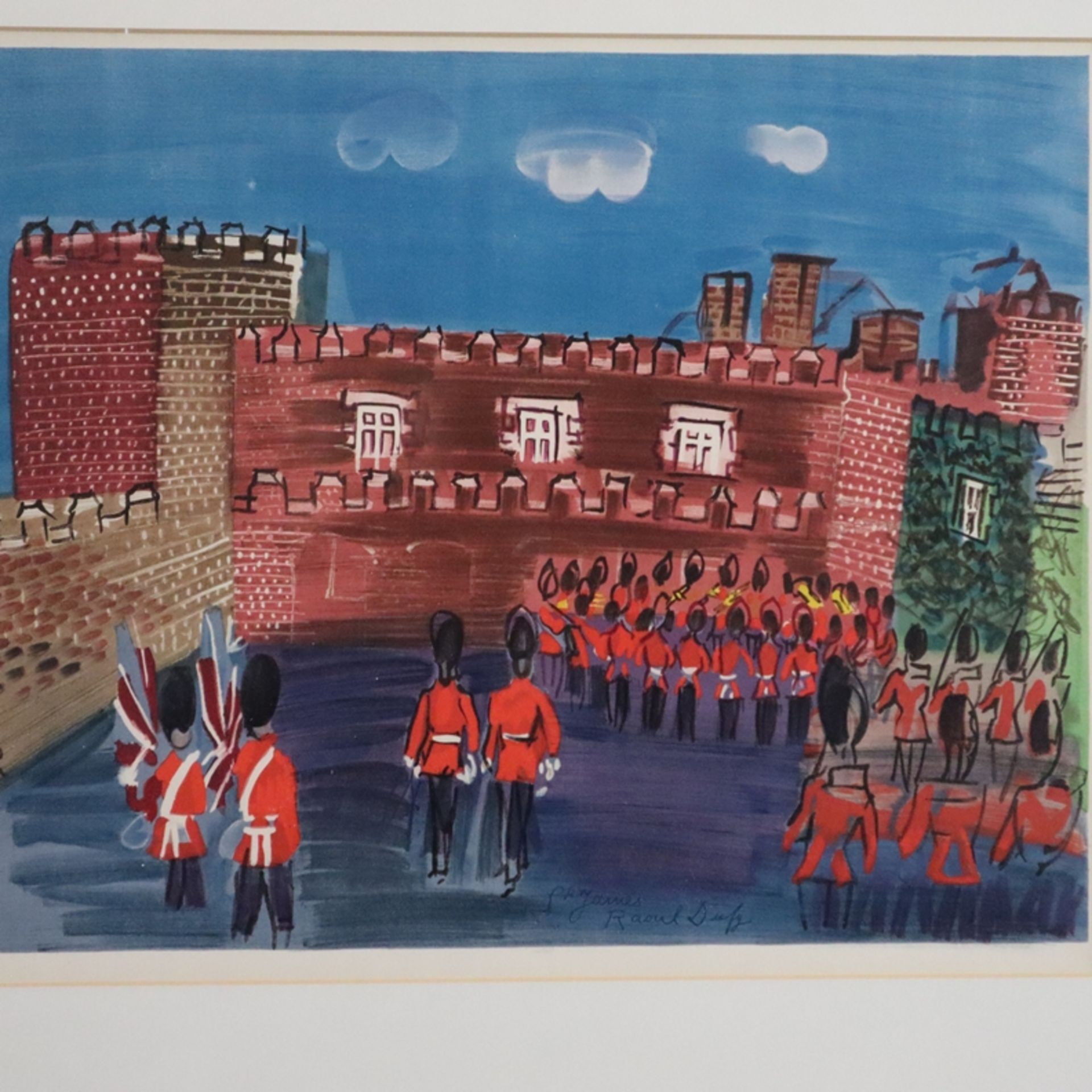 Dufy, Raoul (1877 Le Havre - Forcalquier 1953) - "La Forteresse", in der Platte signiert, unten lin - Bild 3 aus 6