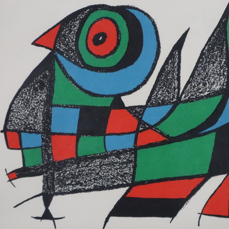 Miró, Joan (1893 Barcelona -1983 Mallorca) - "L`oiseau amoureux", Farblithografie, 1973, in der Pla - Bild 3 aus 4