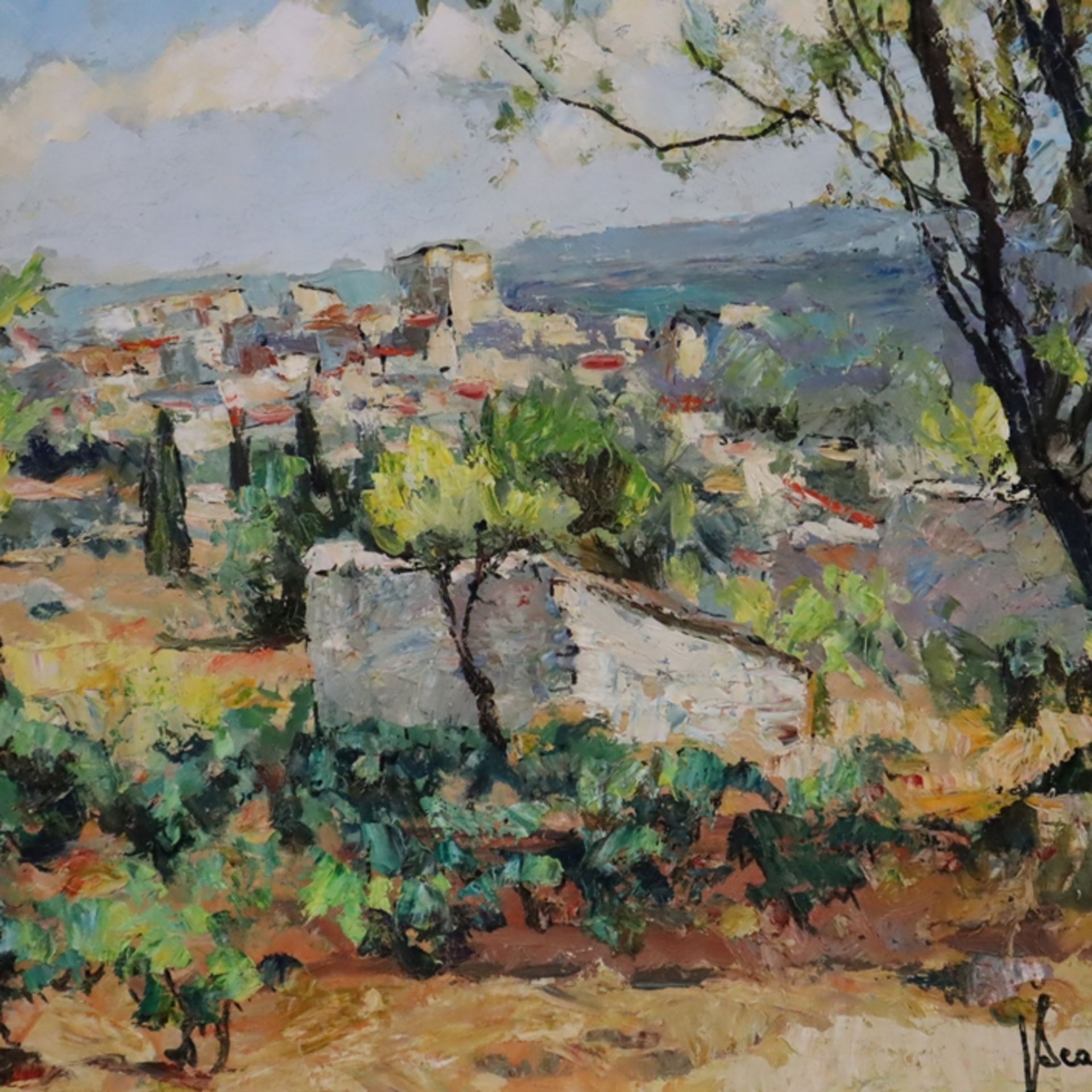 Beaujean, Claude (1921-1997) - "Paysage vers Montmeyan (Var)", Öl auf Leinwand, unten rechts signie - Bild 2 aus 8