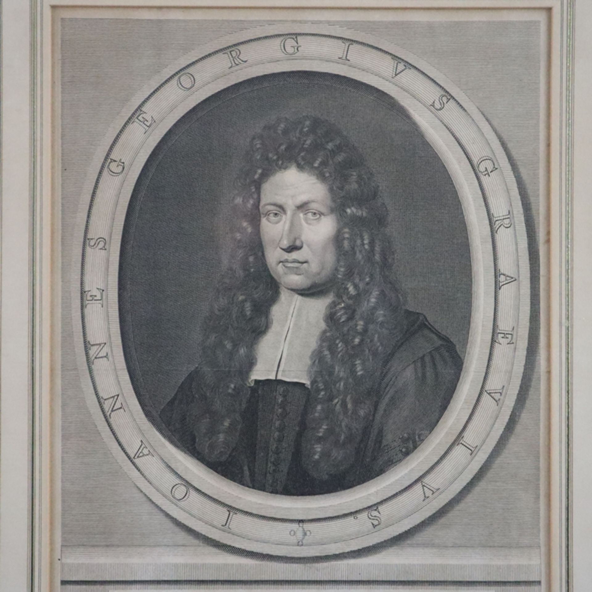 Valck, Gerard (1652-1726, nach) - "Ioannes Georgius Graevius", Kupferstich-Portrait des deutschen k - Image 3 of 5