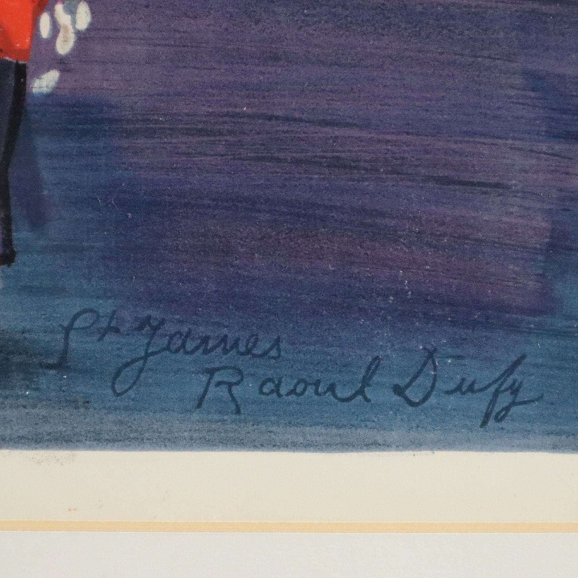 Dufy, Raoul (1877 Le Havre - Forcalquier 1953) - "La Forteresse", in der Platte signiert, unten lin - Bild 6 aus 6