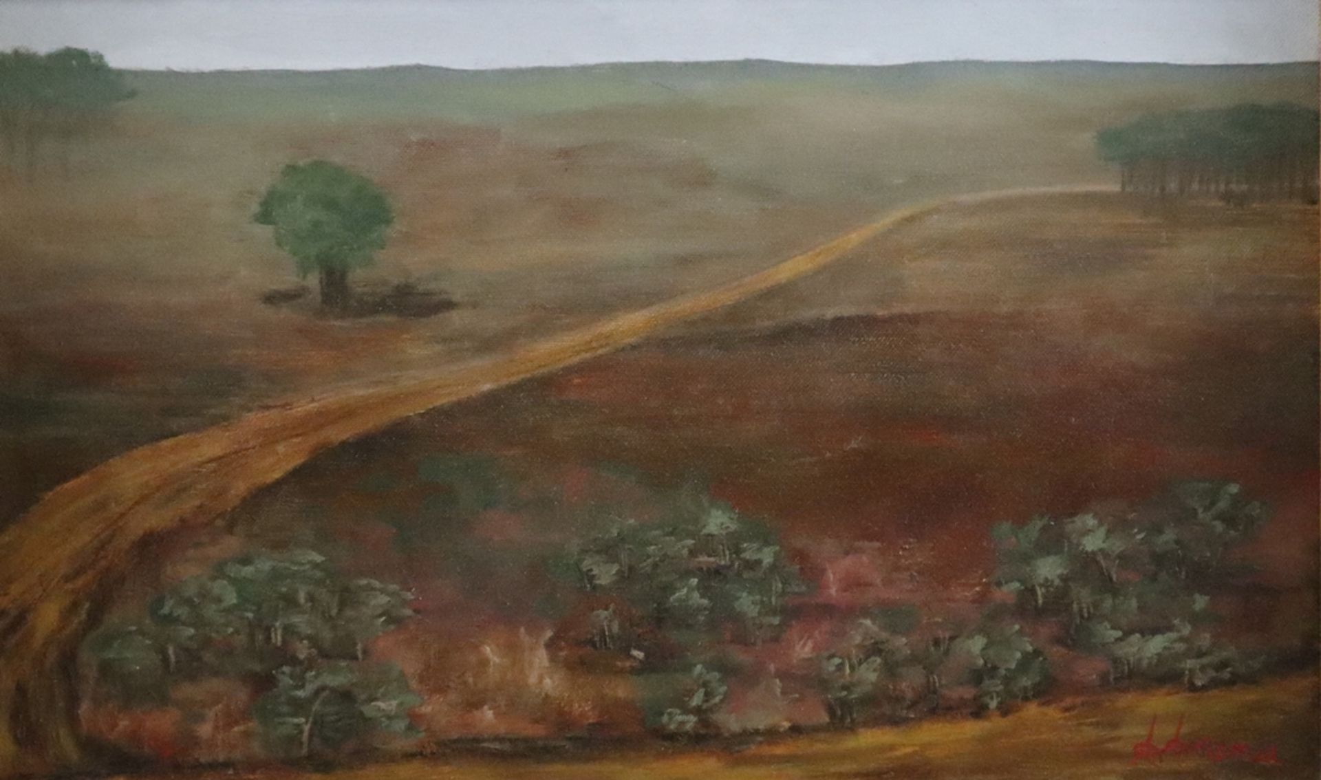 Arena, Anna (20.Jh., Italien) - "Baraggia in autunno" (Baraggia im Herbst), 1972, Öl auf Leinwand, 