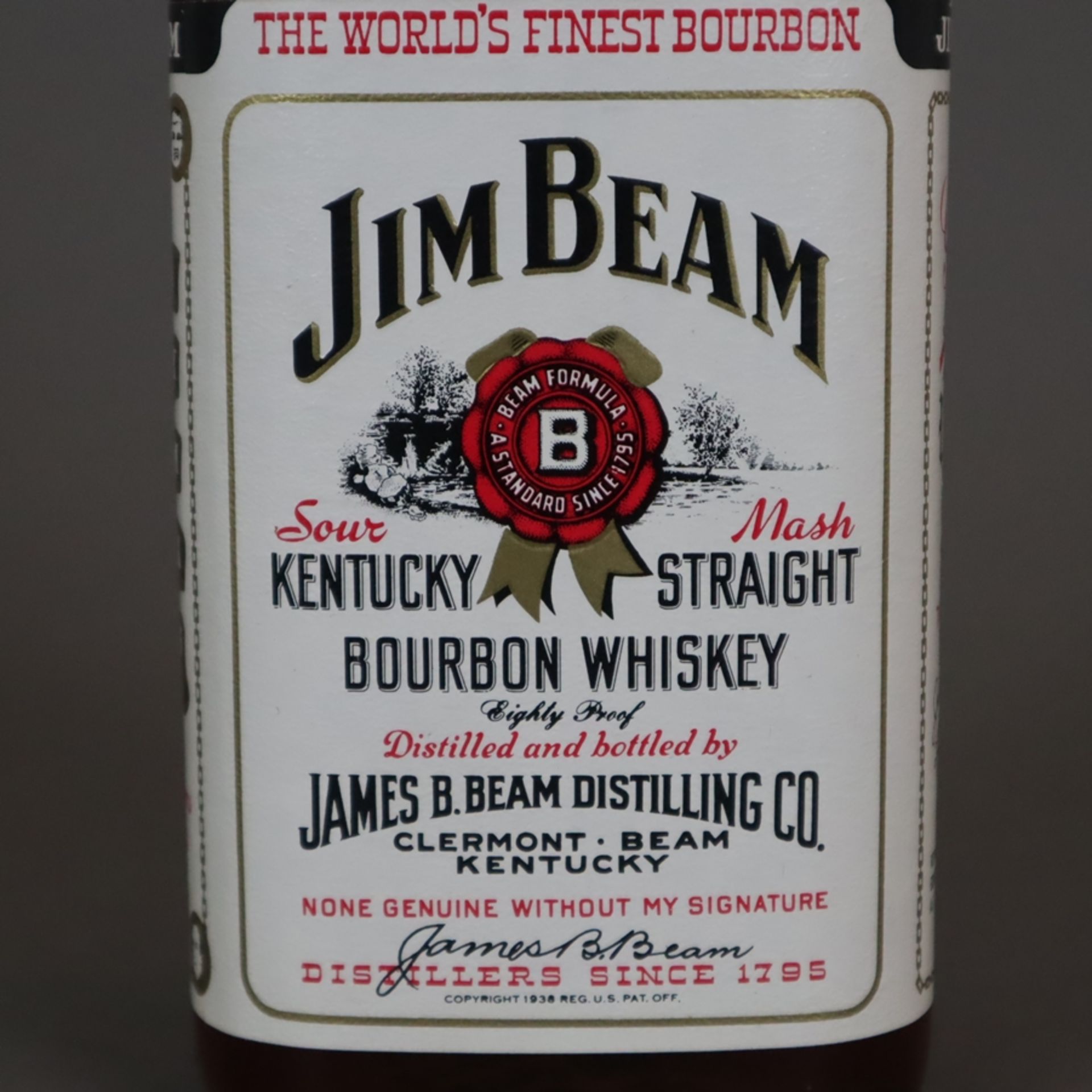 Whiskey - Jim Beam 1,75 Liter Bourbon Whiskey in Henkelflasche, distilled in Kentucky - Image 3 of 7