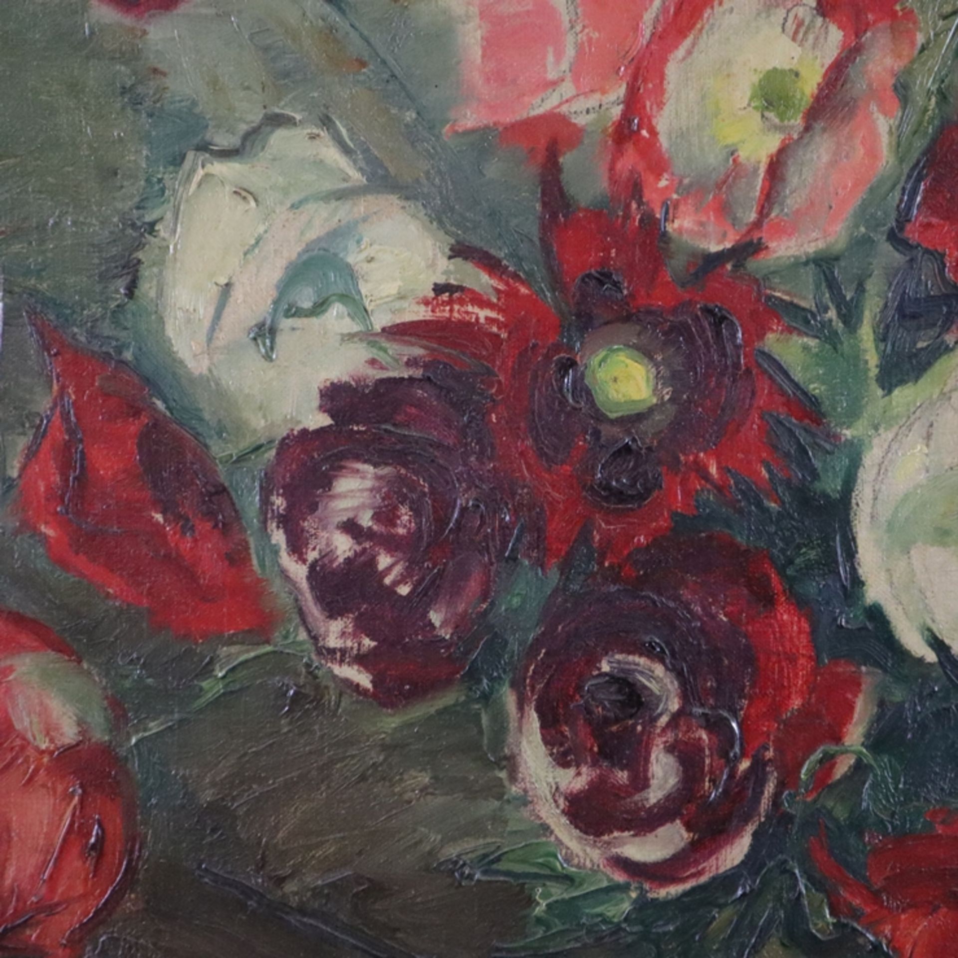 Lippmann, Karl Friedrich (1883 -Offenbach- 1957) - Stillleben mit Blumenstrauß, Öl auf Leinwand, re - Bild 4 aus 9