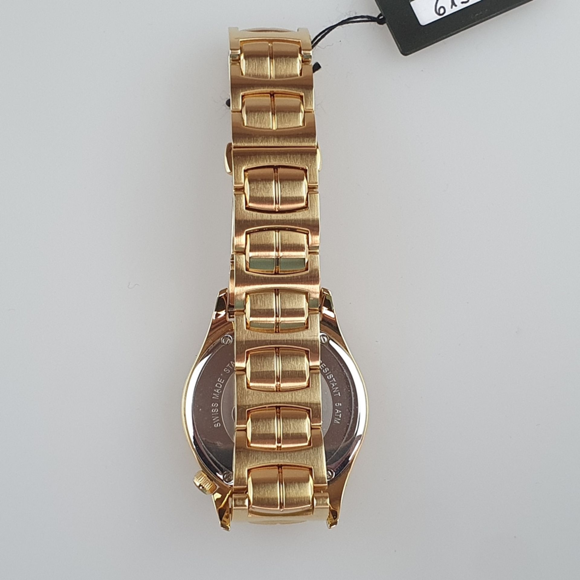 Armbanduhr CIMIER - Schweiz, Quarz-Uhrwerk: Ronda 6004.D, Edelstahl/PVD gelb, Saphirglas entspiegel - Bild 3 aus 3