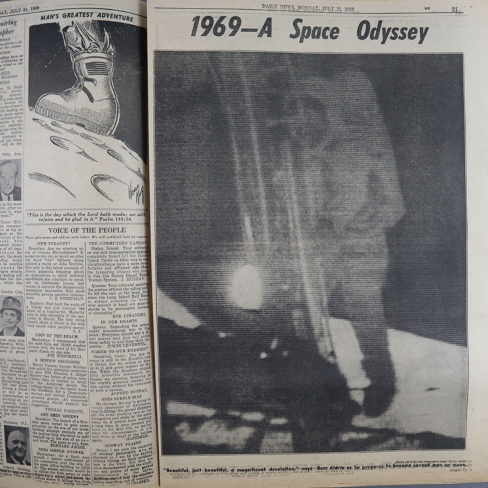 Original-Zeitung DAILY NEWS - N.Y. July 21, 1969 (21.Juli 1969), mit Bericht zur Apollo 11-Mondland - Bild 13 aus 16