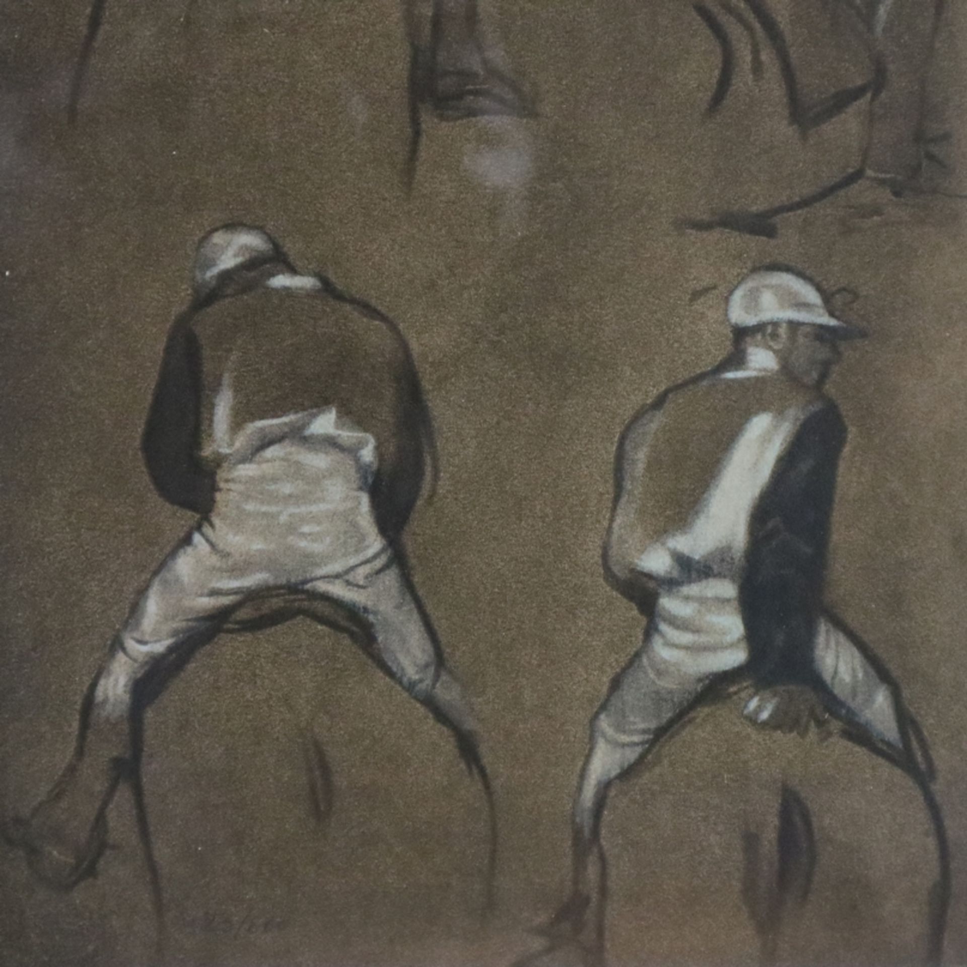 Zwei Grafiken Degas/Matisse - 1x "Etude de Quatre Jockeys de dos", Heliogravure nach einem Entwurf  - Bild 5 aus 5