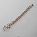 Hermès-Armband - "Cuban Buckle", Silber 800/000, Verschluss mit „Hermès“-Marke sowie seitlichem Sil