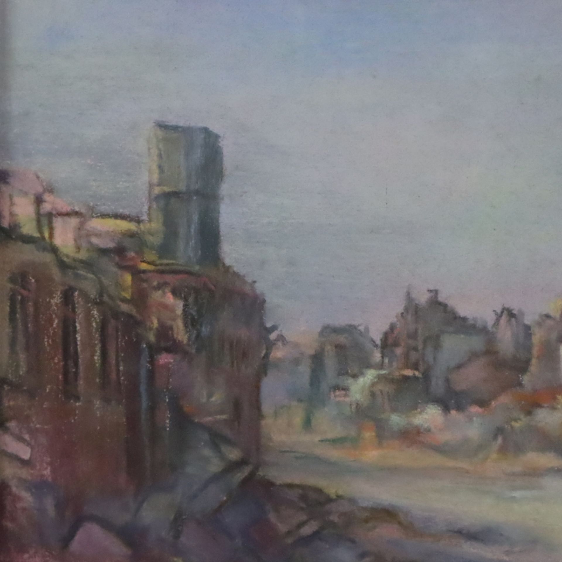 Raab, Wilhelm (1907 - 1989) - „Altstadt Ffm“, Pastellkreide, unten signiert, datiert 1945 und veror - Image 5 of 8