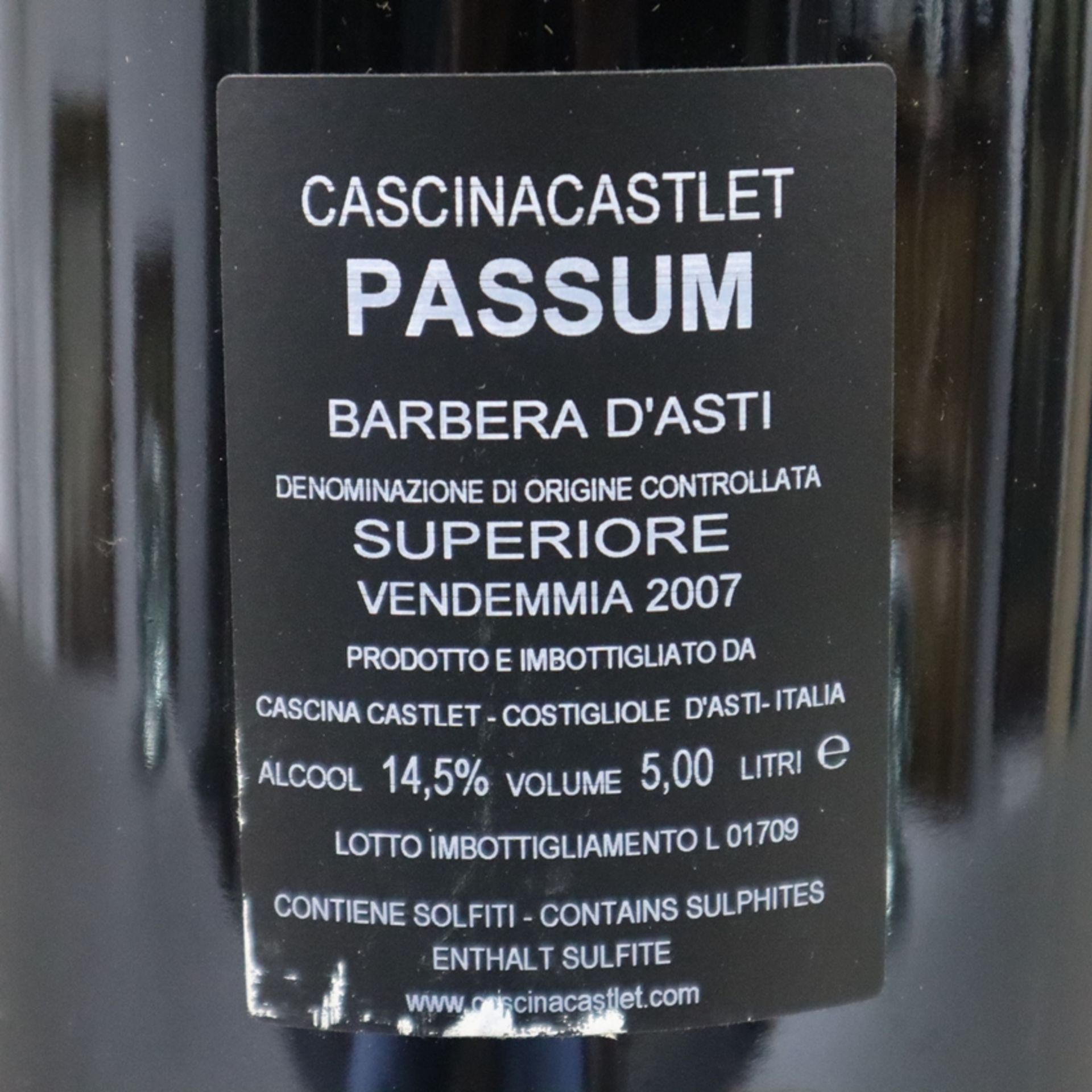 Wein - Cascina Castlèt Passum, Barbera d'Asti D.O.C.G. Superiore Vendemmia 2007, Rotwein, Italien, - Image 5 of 7