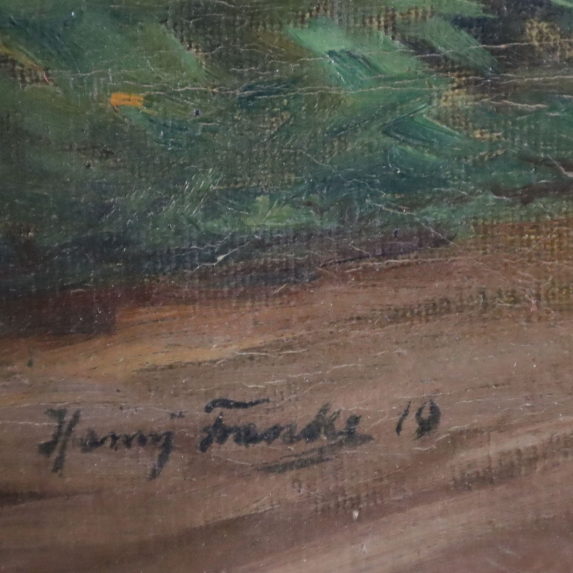 Franke, Hanny (1890 Koblenz - 1973 Frankfurt/Main) - Sommerlicher Wald, Öl auf Platte, links unten  - Bild 6 aus 9