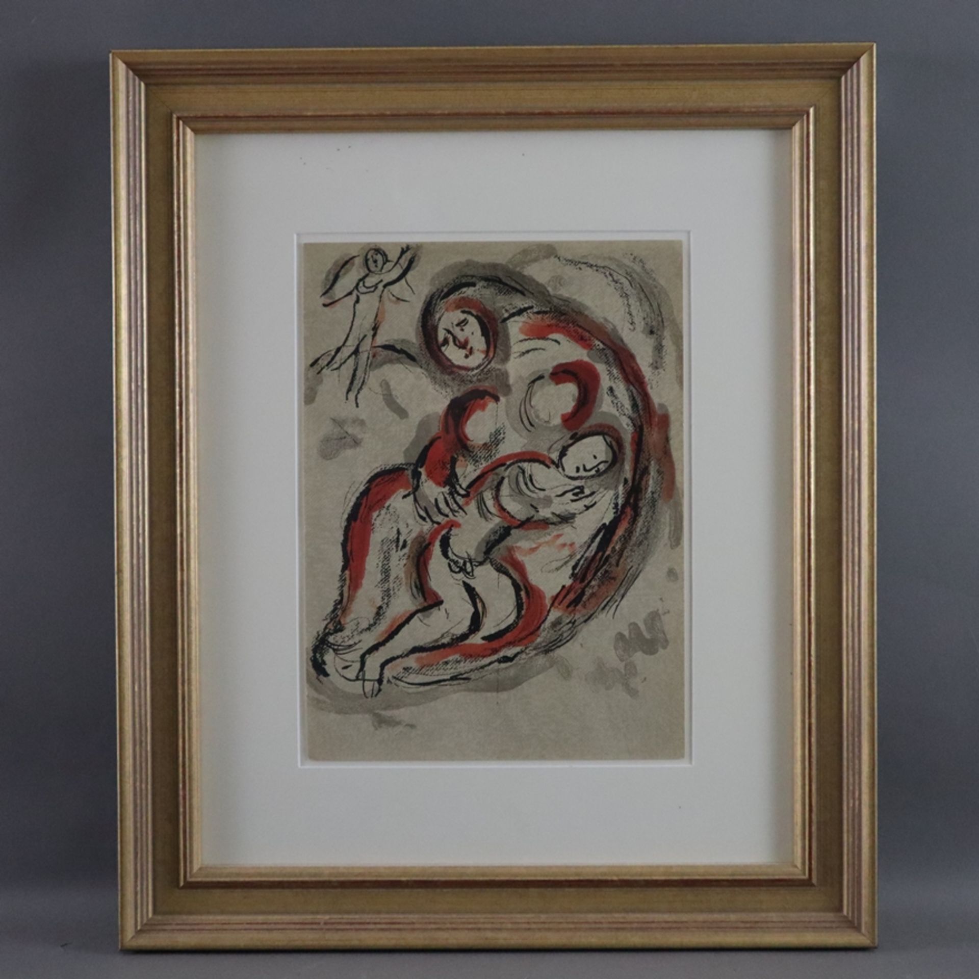 Chagall, Marc (1887 Witebsk - 1985 St. Paul de Vence) - "Hagar in der Wüste", Farblithografie, Blat - Bild 2 aus 4