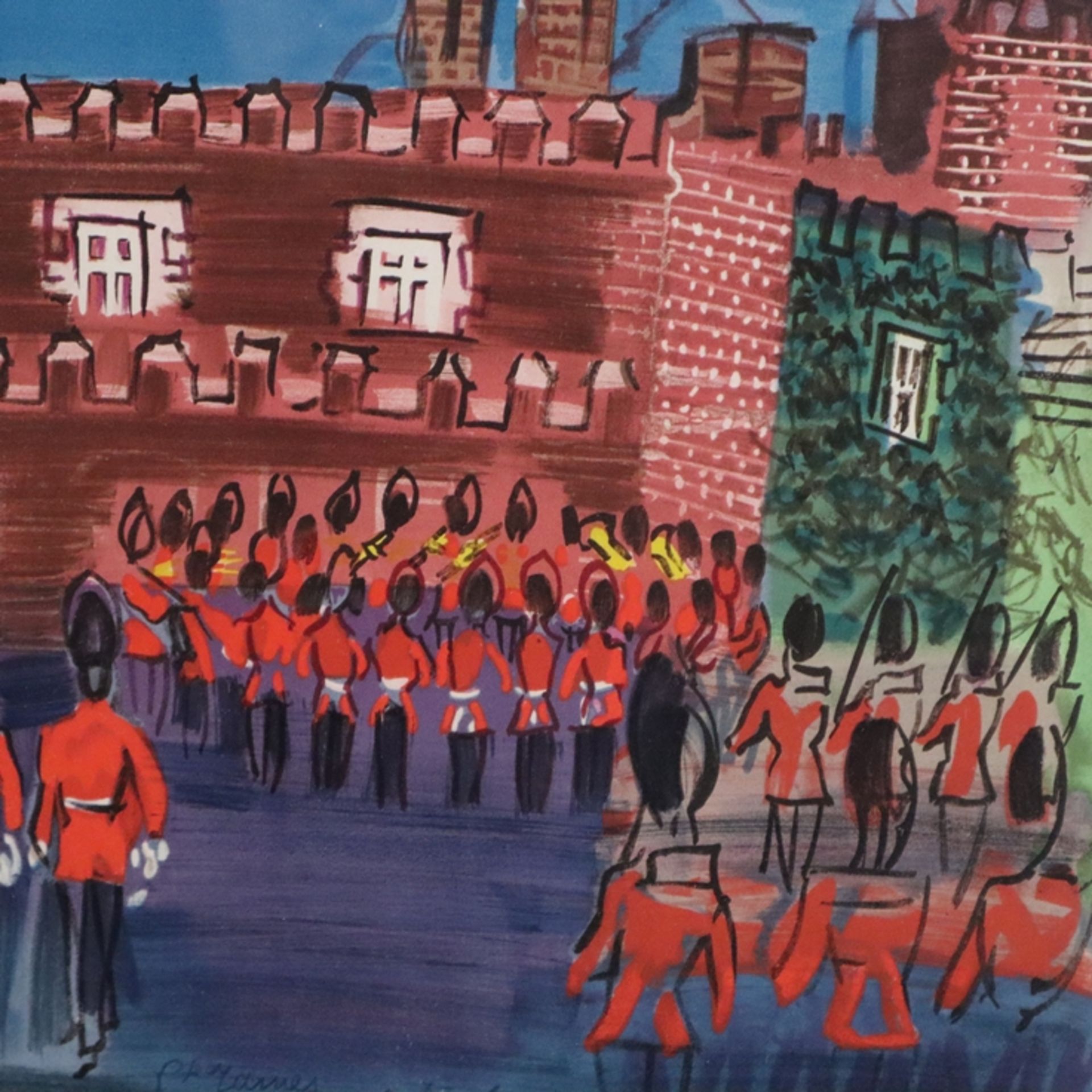 Dufy, Raoul (1877 Le Havre - Forcalquier 1953) - "La Forteresse", in der Platte signiert, unten lin - Bild 5 aus 6