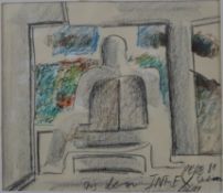 PEBE (Paul Bader, 1928-2019) - "INT-EX", 1981, Pastellkreide auf Papier, unten rechts, signiert und