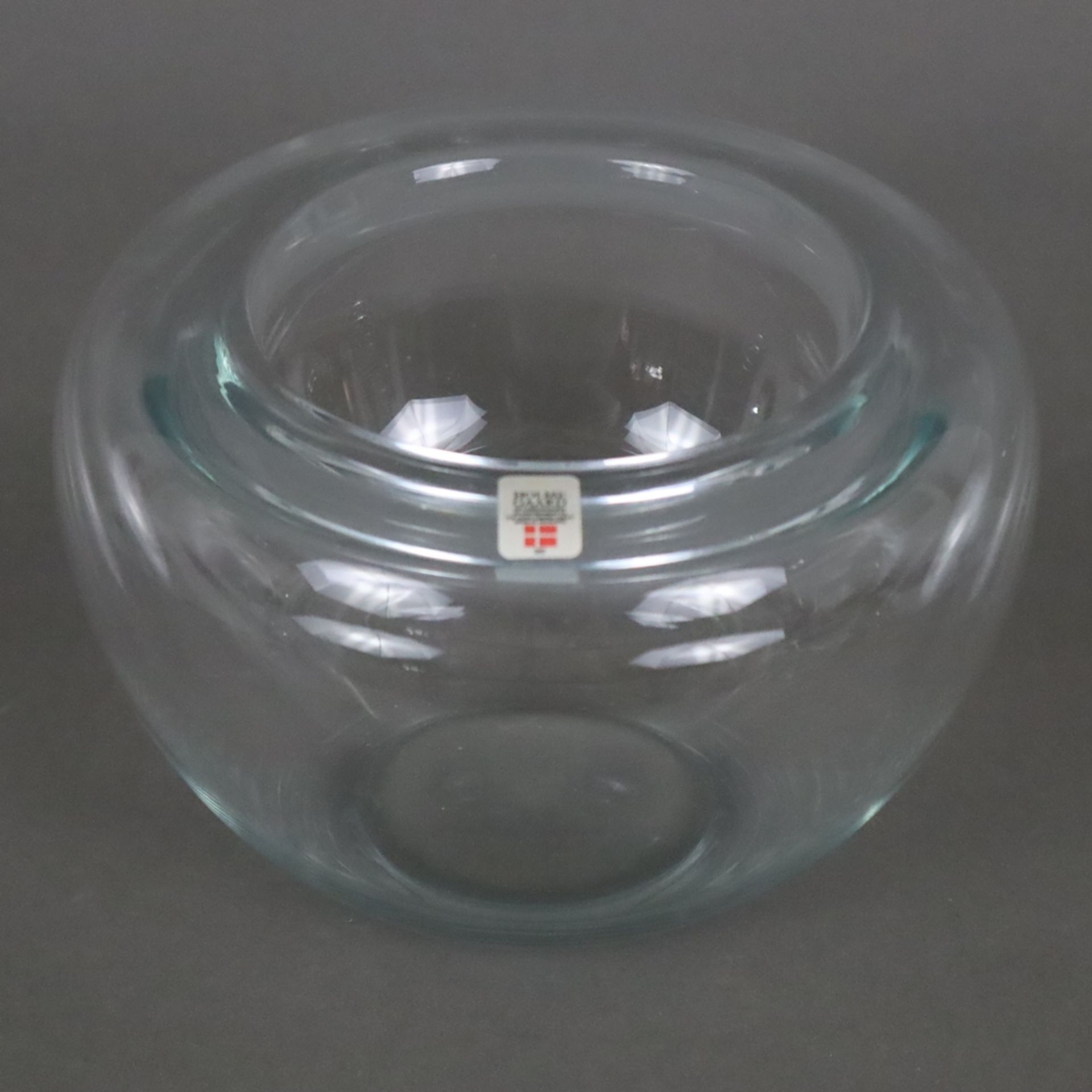 Vase & Schüssel - Holmegaard, Dänemark, dickwandiges Klarglas, 1x Vase, Entwurf: Otto Brauer, H. ca - Bild 4 aus 5
