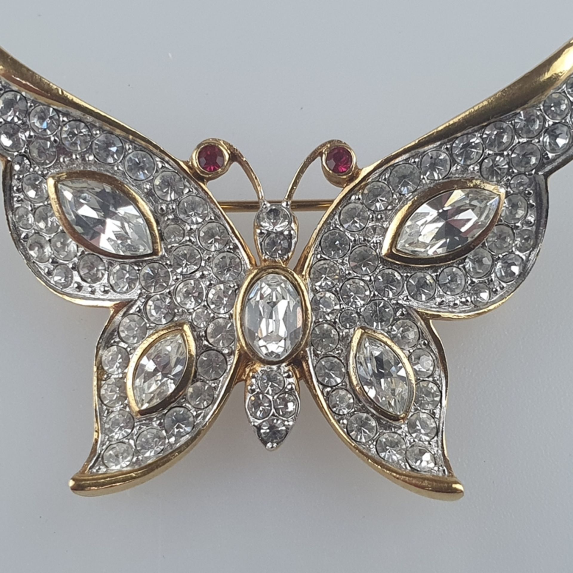 Vintage-Brosche - Attwood & Sawyer / Großbritannien, filigrane Schmetterlingsform, Metall vergoldet - Image 2 of 3