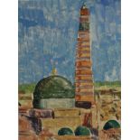 Wilhelm, Leo (*1913 Darmstadt - 2003) - "Moschee in Chiva", Pastell auf dünnem Papier, unten rechts
