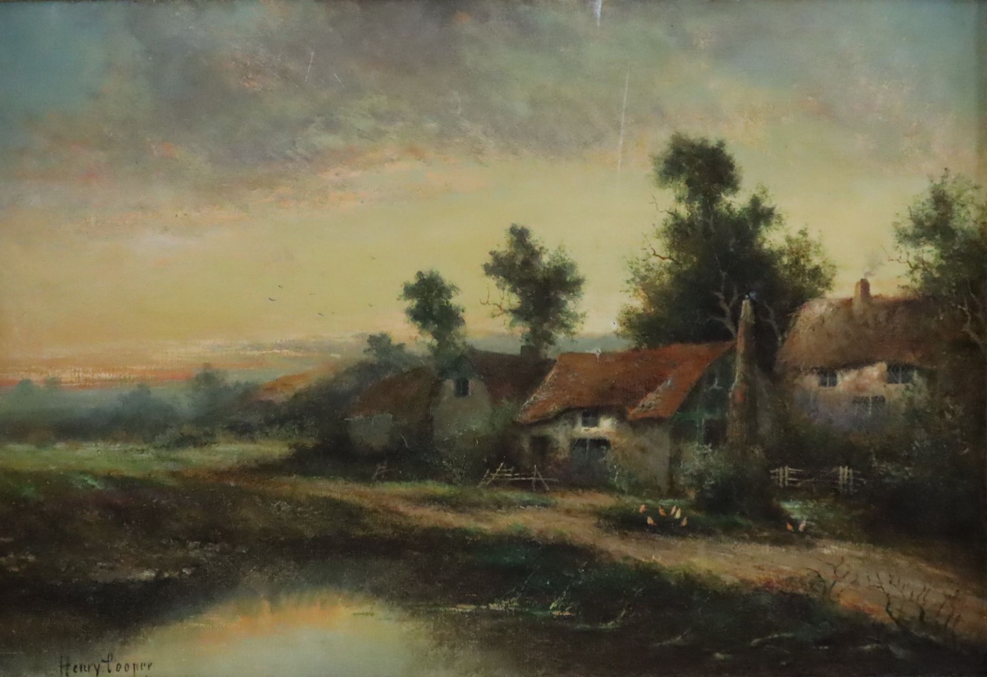 Cooper, Henry (19./20.Jh., englischer Landschaftsmaler) - Rustikale Landschaft in der Abenddämmerun