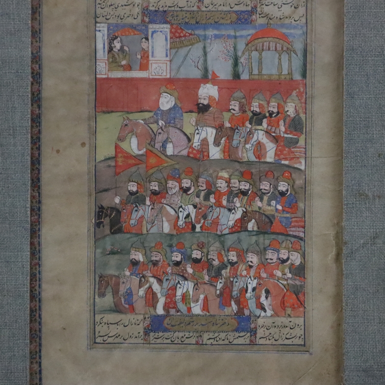 Miniaturmalerei - Persien/Nordindien, 18.Jhdt., Gouache und Gold auf Papier, Darstellung aus dem He - Image 6 of 9