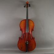 Cello - 4/4 Größe, Italien, 20. Jh., auf gedrucktem Faksimile-Zettel bezeichnet "Malagutti Erminio 