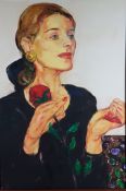 Griesel, Bruno (*1960 Jena) - "Portrait S.", Öl auf Leinwand, 1997, ca. 98 x 67 cm, unsigniert, in 