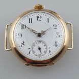 Gold-Taschen-/Armbanduhr - Schweiz, Zenith, Kronenaufzug, Stunde, Minute, kleine Sekunde, weißes Em