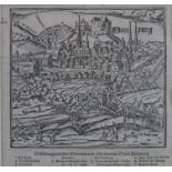 Marburg Ansicht - "Marcpurg", Holzschnitt, Motiv aus "Cosmographia" von Sebastian Münster (1488 Ing